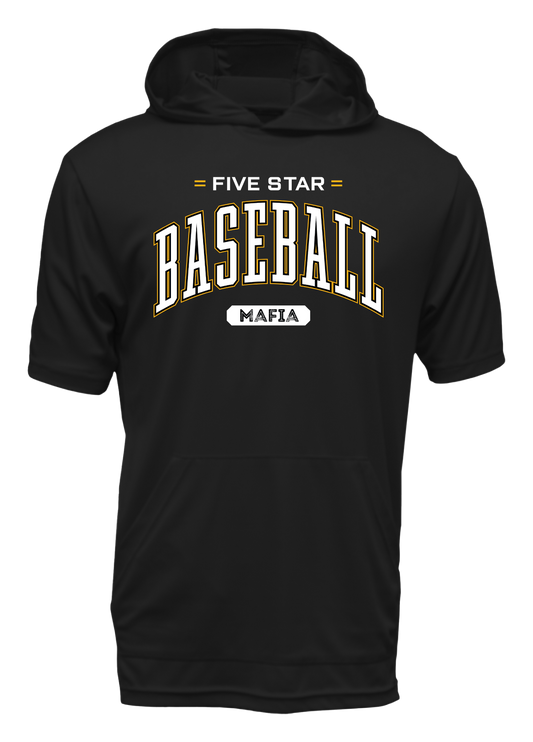 "Five Star Baseball" Adult and Youth Short Sleeve Hoodie w/ front pocket