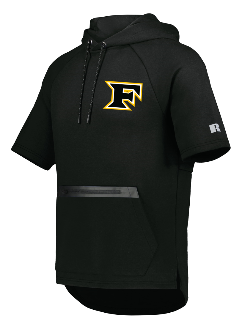 Russell Legend Short Sleeve Tech Fleece Hoodie w/ "Five Star F " logo.