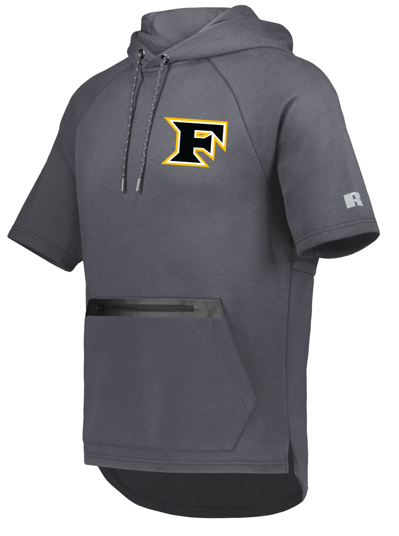 Russell Legend Short Sleeve Tech Fleece Hoodie w/ "Five Star F " logo.